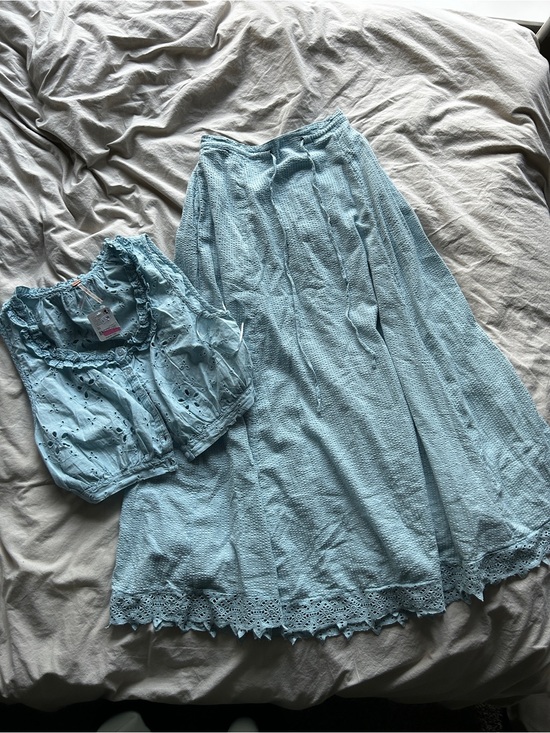 Free People Dresses & Skirts - Free People Light Blue Skirt Set